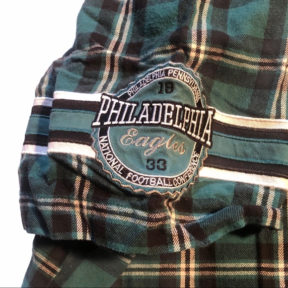 NFL Eagles short sleeve plaid button down - Picture 3 of 4